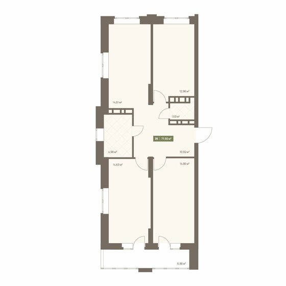 81,2 м², 3-комнатная квартира 10 000 000 ₽ - изображение 88
