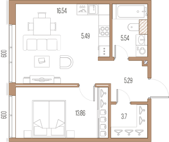 49 м², 1-комнатная квартира 20 457 500 ₽ - изображение 7