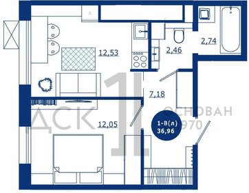 36,5 м², 1-комнатная квартира 6 050 000 ₽ - изображение 78