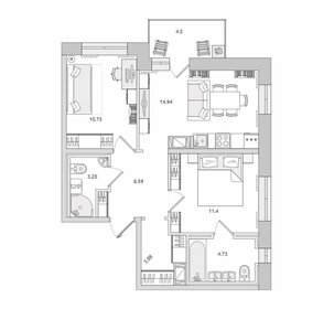 Квартира 60,1 м², 2-комнатная - изображение 1