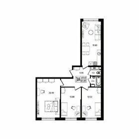 Квартира 81,9 м², 3-комнатная - изображение 1