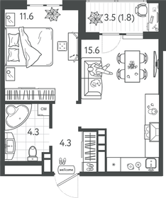 36,4 м², квартира-студия 10 300 000 ₽ - изображение 58