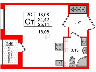 24,1 м², квартира-студия 4 650 140 ₽ - изображение 48