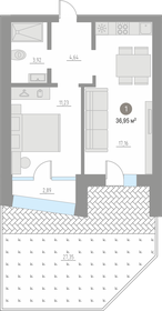 Квартира 37 м², 1-комнатная - изображение 1