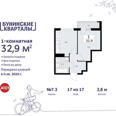 Квартира 32,9 м², 1-комнатная - изображение 3