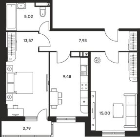 Квартира 52,9 м², 2-комнатная - изображение 1