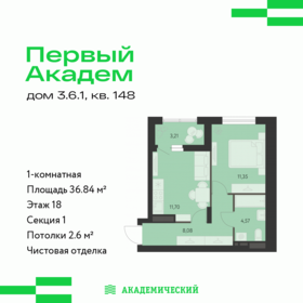 Квартира 36,8 м², 1-комнатная - изображение 1