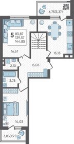 Квартира 144,9 м², 5-комнатная - изображение 1