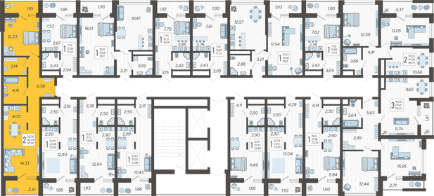 87,3 м², 2-комнатная квартира 17 900 000 ₽ - изображение 112