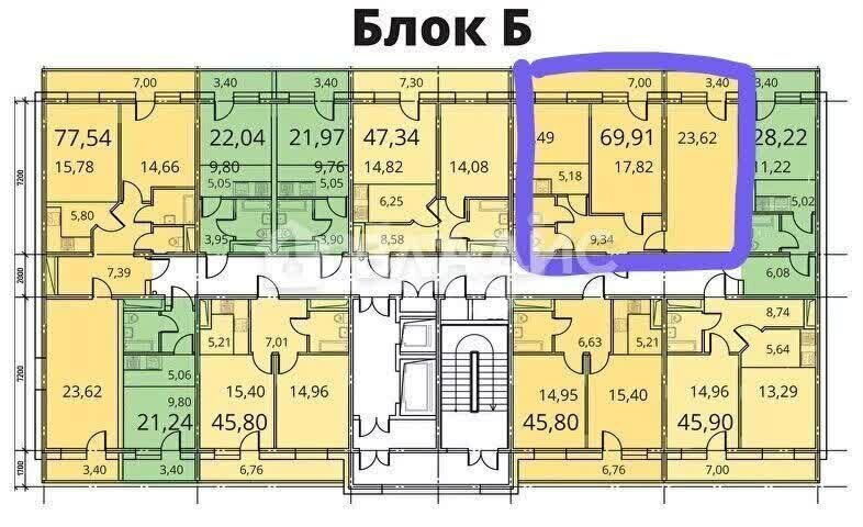 69,9 м², 2-комнатная квартира 8 650 000 ₽ - изображение 51