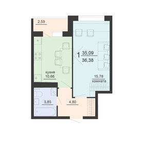 36,4 м², 1-комнатная квартира 3 856 280 ₽ - изображение 1