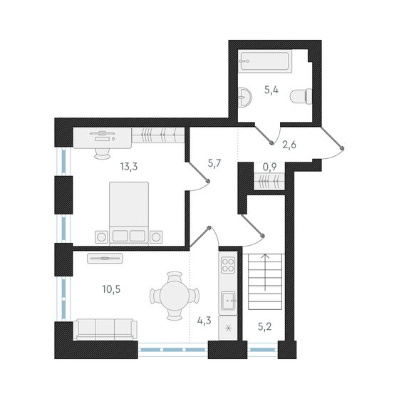 47,9 м², 2-комнатная квартира 8 200 000 ₽ - изображение 1