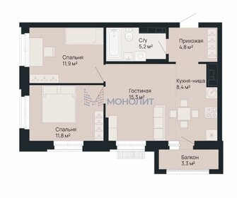 61,1 м², 2-комнатная квартира 14 969 500 ₽ - изображение 11