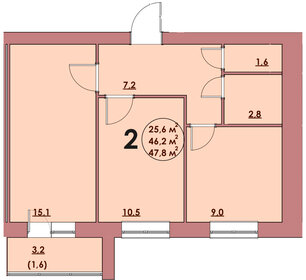 Квартира 47,8 м², 2-комнатная - изображение 1