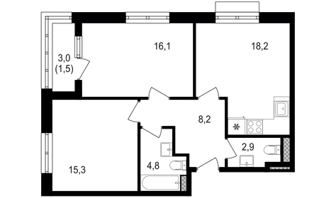 64,2 м², 2-комнатная квартира 24 000 000 ₽ - изображение 1