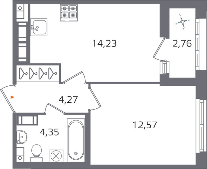 36,8 м², 1-комнатная квартира 10 849 146 ₽ - изображение 26