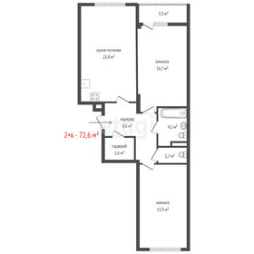 Квартира 72,6 м², 2-комнатная - изображение 2