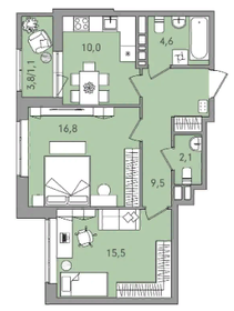 43,1 м², 2-комнатная квартира 5 000 000 ₽ - изображение 39