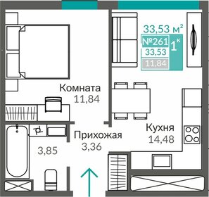43,5 м², 1-комнатная квартира 5 214 000 ₽ - изображение 13