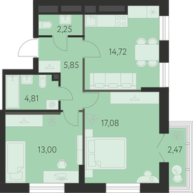 55,3 м², 2-комнатная квартира 7 345 000 ₽ - изображение 35