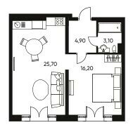 49,2 м², 2-комнатные апартаменты 18 684 600 ₽ - изображение 1