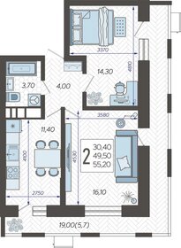 58,9 м², 2-комнатная квартира 5 800 000 ₽ - изображение 111