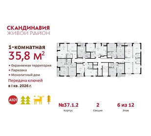 41,1 м², 1-комнатная квартира 12 950 000 ₽ - изображение 66