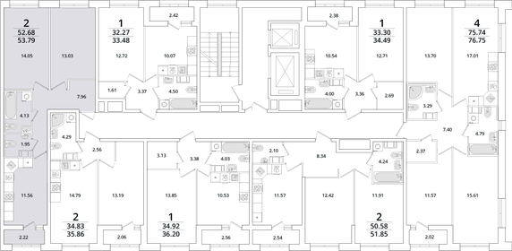 53,1 м², 2-комнатная квартира 14 350 000 ₽ - изображение 50