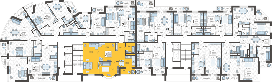 80,2 м², 3-комнатная квартира 8 838 040 ₽ - изображение 37