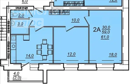 Квартира 61,5 м², 2-комнатная - изображение 2