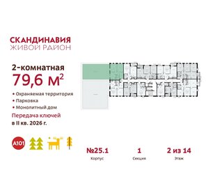 72,9 м², 2-комнатная квартира 17 200 000 ₽ - изображение 12