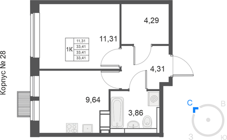 37,4 м², 1-комнатная квартира 9 327 315 ₽ - изображение 69