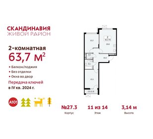 60,9 м², 2-комнатная квартира 17 800 000 ₽ - изображение 65