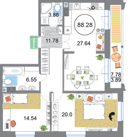 96,9 м², 2-комнатная квартира 21 805 000 ₽ - изображение 73