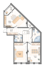 71 м², 2-комнатная квартира 31 950 000 ₽ - изображение 81