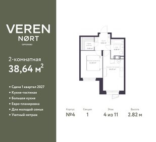 39,5 м², 2-комнатная квартира 5 919 523 ₽ - изображение 11