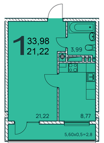 35 м², квартира-студия 5 100 000 ₽ - изображение 110