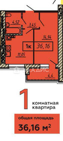 Квартира 36,2 м², 1-комнатная - изображение 1