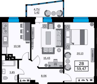 28,6 м², апартаменты-студия 15 520 065 ₽ - изображение 42