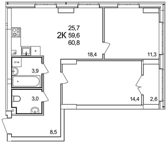 59,9 м², 2-комнатная квартира 6 469 000 ₽ - изображение 8