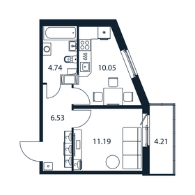34 м², 1-комнатная квартира 5 770 800 ₽ - изображение 69