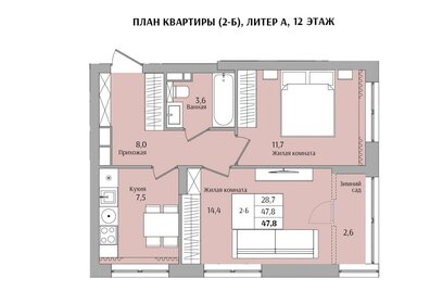 63,7 м², 2-комнатная квартира 7 350 000 ₽ - изображение 57