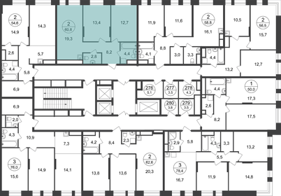 62,9 м², 2-комнатная квартира 15 412 374 ₽ - изображение 33