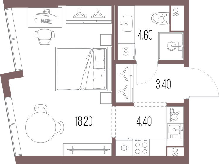 30,6 м², квартира-студия 16 019 100 ₽ - изображение 15