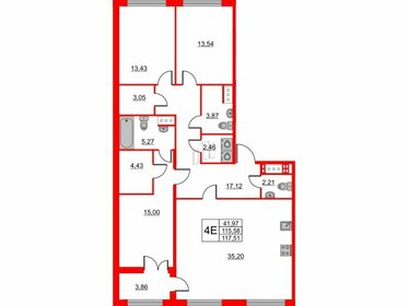 118,1 м², 4-комнатная квартира 37 790 000 ₽ - изображение 101