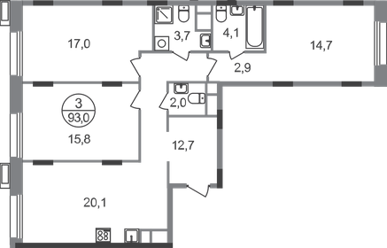 103,6 м², 3-комнатная квартира 24 164 884 ₽ - изображение 57