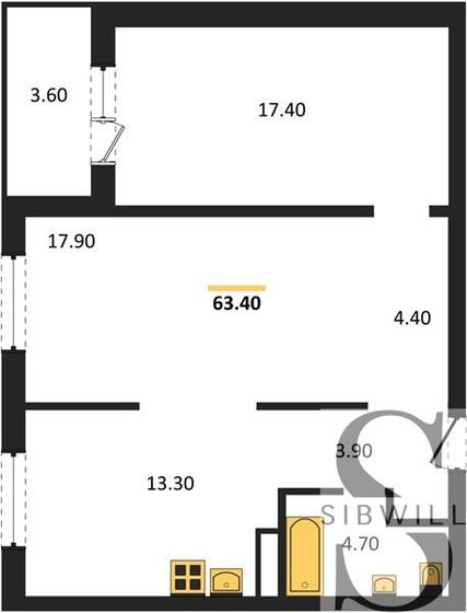 63,4 м², 2-комнатная квартира 6 200 000 ₽ - изображение 15