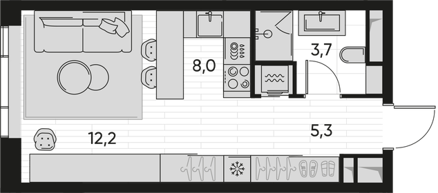 34 м², квартира-студия 19 800 000 ₽ - изображение 89