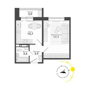 38,2 м², 1-комнатная квартира 4 200 000 ₽ - изображение 16