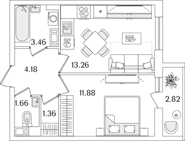 38 м², 1-комнатная квартира 9 500 000 ₽ - изображение 90